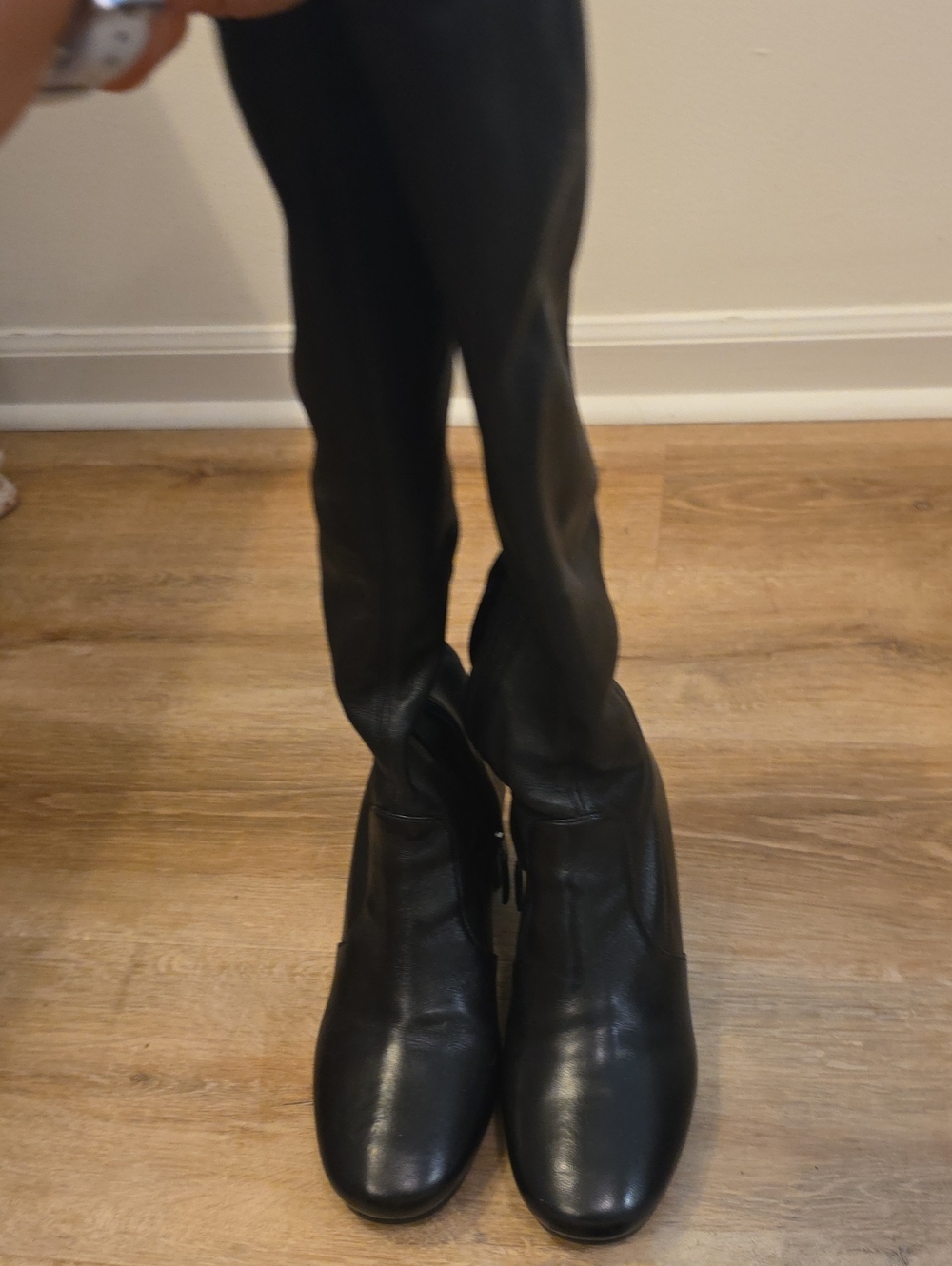 Prada Stretch Black Knee Boot with Side Zip